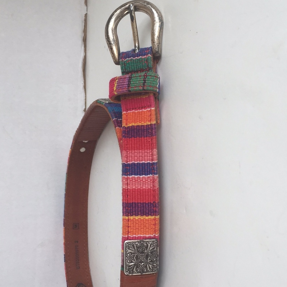 Fossil medium belt boho Guatemala style colorful